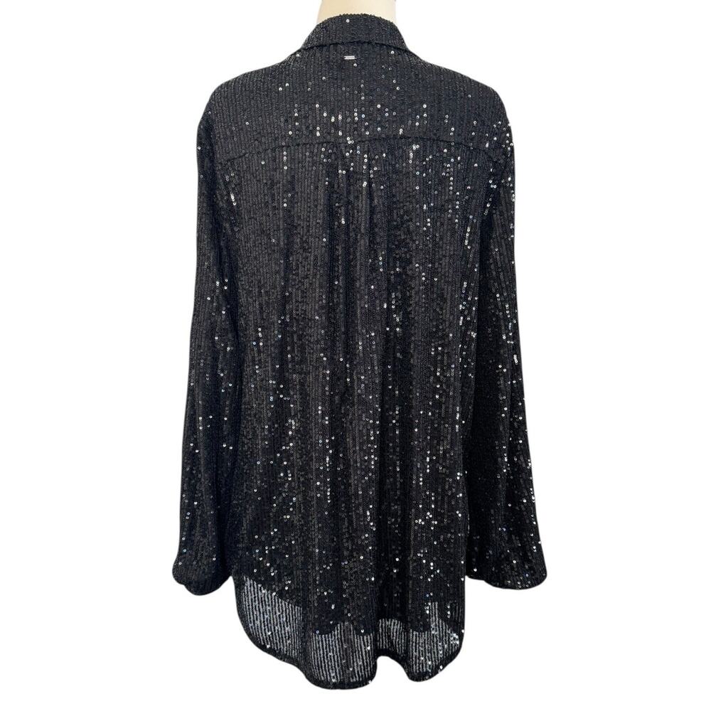 Guess Sequin Button Up Collared Boyfriend Holiday… - image 8
